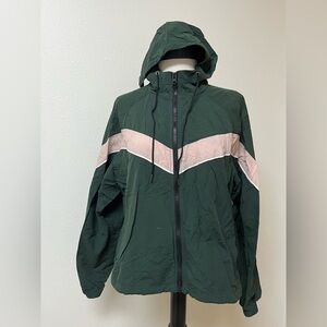 American Eagle green wind breaker Jacket women’s size medium